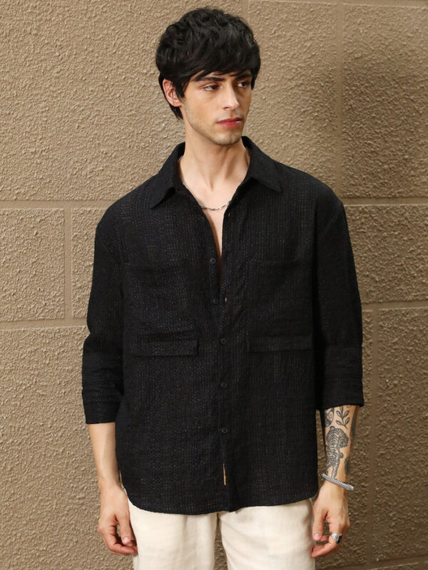 Straw-Tactile Utility Oversized Shirt - Image 2