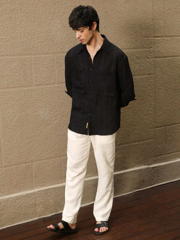 Straw-Tactile Utility Oversized Shirt - Image 4