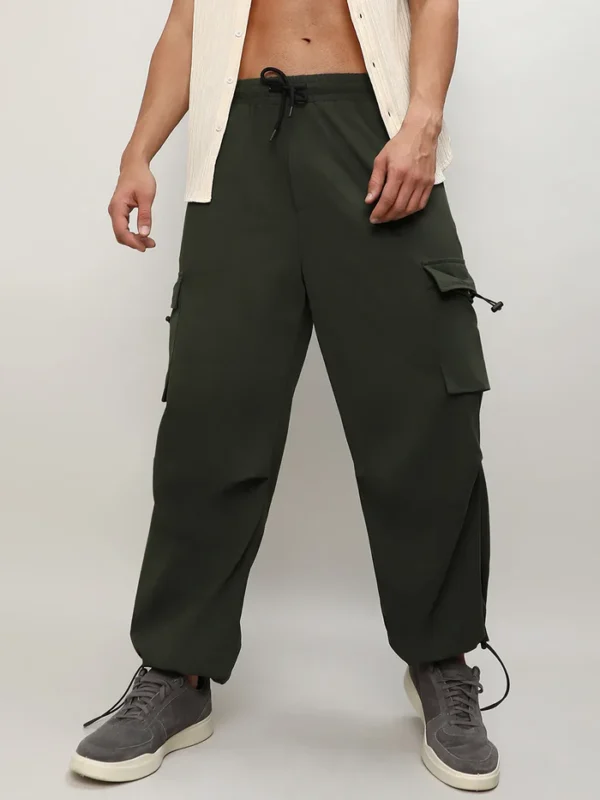 Solid Cargo Parachute Trousers - Image 2