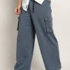Heathered-Relaxed Cargo Trousers