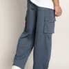 Heathered-Relaxed Cargo Trousers - Image 3