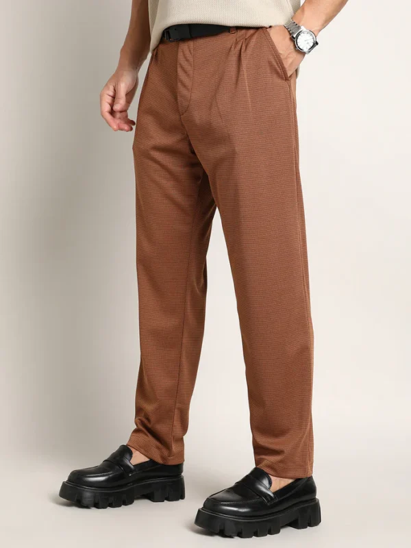 Micro-Check Chino Trousers