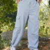 Solid Parachute Cargo Pants