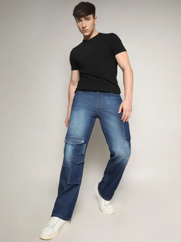 Utility Cargo Denim Jeans - Image 3
