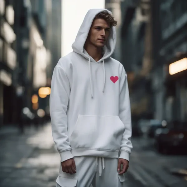 Love Teddy White Oversized Hoodie (Heavyweight) - Image 2