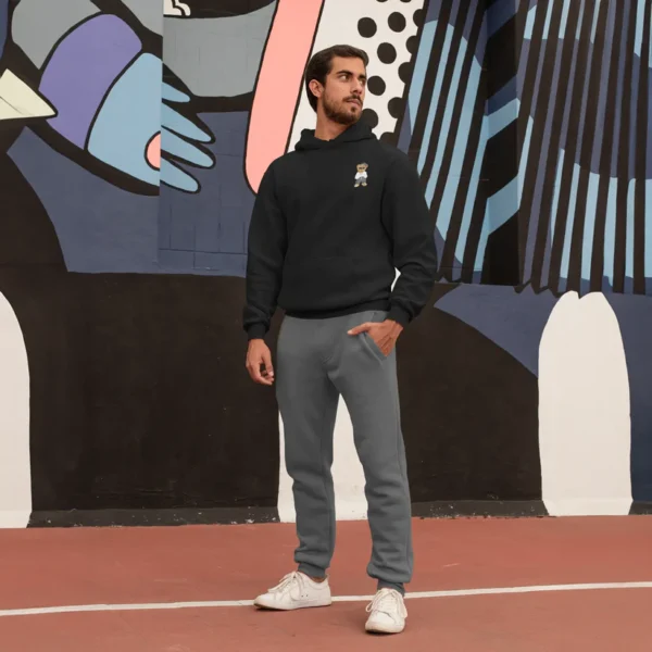 Misfit Teddy Black Oversized Hoodie (Heavyweight) - Image 2